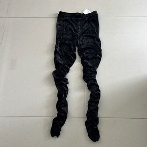 Forever 21. Velvet black leggings with synching at the bottom